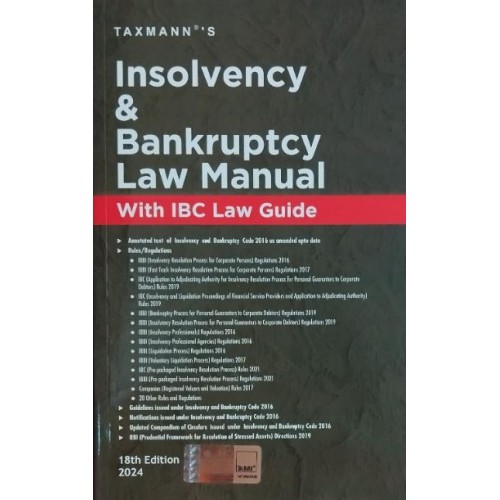 Taxmann's Insolvency and Bankruptcy Law Manual With IBC Law Guide 2024